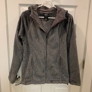 Burton Gray Faux Fur Zip Up Size Small